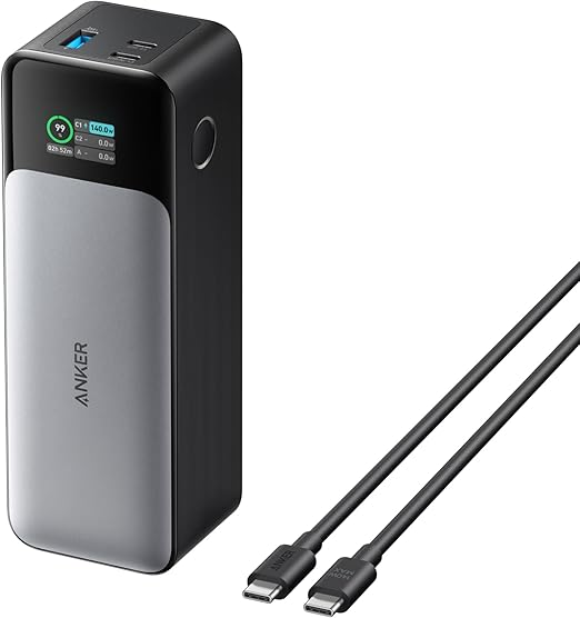 Anker 737 Power Bank (PowerCore 24000) (24000mAh / 大容量モバイルバッテリー) 【USB PD 3.1 対応/PSE技術基準適合/USB-C入力対応 / 140W出力】MacBook PD対応Windows PC iPad Pro iPhone 16 / 15 Galaxy Android スマートフォン ノートPC 各種