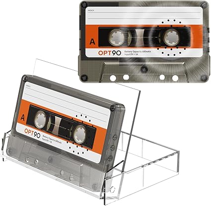 opt！ Cassette Speaker オプト90 カセット スピーカー カセットテープ型 ポータブルスピーカー Bluetooth 5.3 microSDカード対応 TELEC認証取得済 レトロスピーカー ラジカセ ミックステープ (クリアブラック)