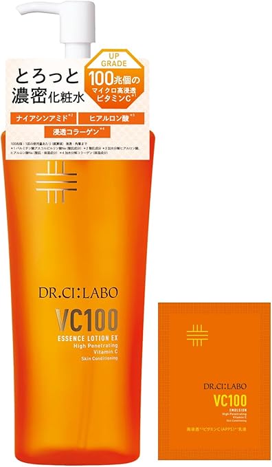 New 【Amazon.co.jp 限定】 VC 100 エッセンス ローション EX V 285mL セット [ ビタミンC 化粧水 ] 高保湿 UV 美容液 毛穴 敏感 ナイアシンアミド 人気 人気ランキング メンズ ドクターシーラボ