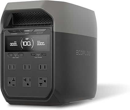 EcoFlow DELTA 3 ポータブル電源 1024Wh リン酸鉄リチウムイオン ぽーたふる電源 大容量 業界最速級の充電速度 56分で100%充電 定格出力1500W 10ミリ秒未満のUPS機能 ポータブルバッテリー 13出力ポート搭載 10年長寿命 キャンプ 防災 車中泊 家庭用 アウトドア用 停電対策に最適 防災グッズ アプリ操作可能 エコフロー