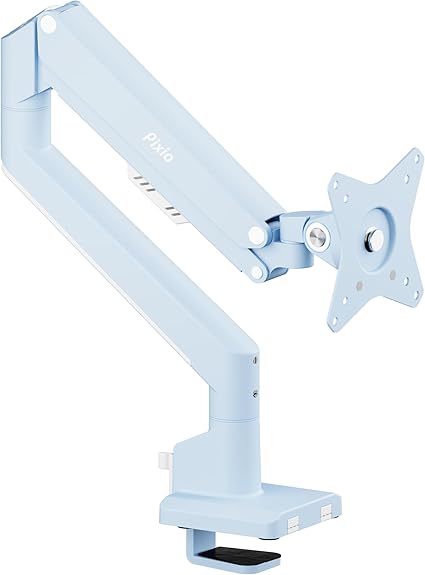 Pixio PS1S Wave Pastel Blue モニターアーム シングル かわいい 上下 左右 32インチ 24インチ 27インチ