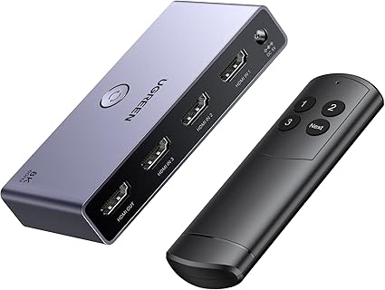 UGREEN HDMI 切り替え器 3入力1出力 8K@60Hz/4K@120Hz HDMIセレクター HDMI切替器リモコン付き48Gbps HDMI2.1 HDCP 2.3 【PS3/PS4/PS5/Switch対応/動作確認済み】