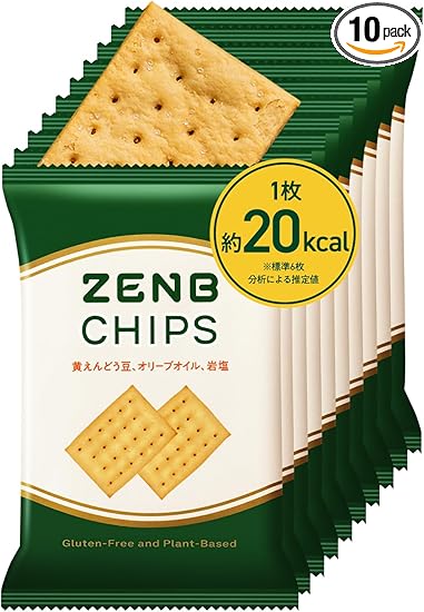 【 ヘルシー 間食 】 ZENB ゼンブ チップス 10袋(標準60枚) クラッカー 豆チップス [ 低糖質 食物繊維 グルテンフリー 糖質オフ 糖質制限 糖質コントロール 腸活 時の 食物繊維 補給に ダイエット 時の栄養補給に 置き換え 鉄分 間食 小腹満たし 小腹がすいた時に食べる おやつ お菓子 砂糖不使用 ]