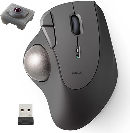 エレコム ワイヤレス トラックボール マウス 無線2.4GHz IST (イスト) シリーズ 5ボタン 親指操作 人工ルビー支持 Windows/mac/Chrome ブラック 1 M-IT10DRABK
