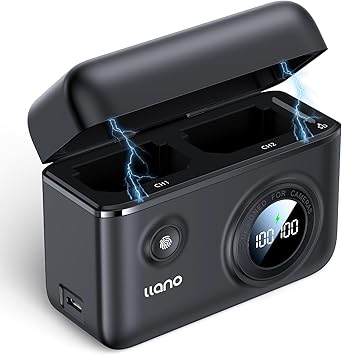 llano NP-FZ100 バッテリー 充電器 PD (バッテリー2個まで同時充電可能/USB-C 充電ポート/PD18W 高速充電/LED数字表示/SDカード収納付き) For Sony a9/A9R/9S/a6700/a6600/a7RV/a7IV/A7R3/a7III/a7cなどに対応