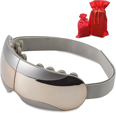 ドクターエア 3D アイマジック タッピング 目もとケア 目もとエステ ホットアイマスク 振動 ヒーター機能 5つの自動モード ギフトラッピング付 ゴールド REM-05