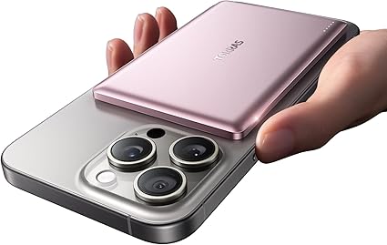 【2025年最強版】TORRAS モバイル バッテリー 超小型 軽量 iPhone かわいい MagSafe対応 マグセーフ充電器 PSE技術基準適合 ワイヤレス充電器 マグネット式 急速充電 5000mAh iPhone12～16 バラ色 プレゼント/旅行/出張
