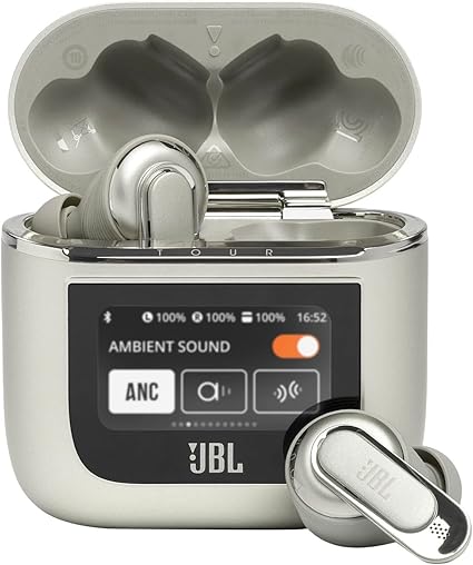 JBL TOUR PRO 2 ワイヤレスイヤホン bluetooth ハイブリッド ノイズキャンセリング/マルチポイント/IPX5/ワイヤレス充電対応/スマートタッチディスプレイ搭載/シャンパンゴールド/JBLTOURPRO2CPG 小