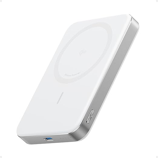 Anker MagGo Power Bank (10000mAh, Slim) Qi2認証 ワイヤレス充電 最大出力15W MagSafe対応 マグネット式ワイヤレス充電対応 コンパクト 薄型 小型 iPhone 16 / 15 / 14 / 13 / 12 シリーズ専用 (ホワイト)