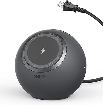Anker 637 Magnetic Charging Station (MagGo) (マグネット式 8-in-1 ワイヤレス充電ステーション)【ワイヤレス出力 (7.5W) / AC差込口 3口 / USB-C 2ポート / USB-A 2ポート / PSE技術基準適合】iPhone/MacBook/Windows PC/iPad/スマートフォン その他機器対応 (ブラック)