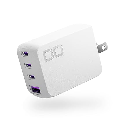 CIO NovaPort QUADⅡ 65W 急速充電器 PD 4ポート [世界最小級] USB-C×3 + USB-A×1 ACアダプター コンセント 軽量 iPhone 15 / 16 Android Galaxy Macbook iPad向け ノートPC (ホワイト)