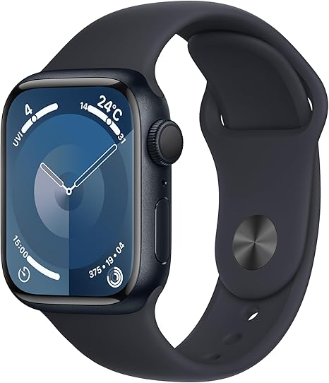 Apple Watch Series 9(GPSモデル)- 41mmミッドナイトアルミニウムケースとミッドナイトスポーツバンド - M/L