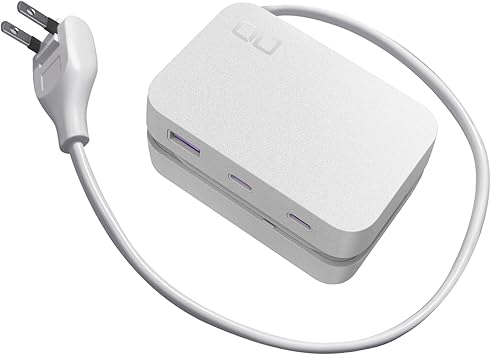 CIO 電源タップ USB付 Polaris CUBE Built in CABLE 卓上 旅行 持ち運び 延長コード 0.5m 収納リール付 合計5口 Type-C Type-A AC差込口 小型 急速充電 iPhone Android Macbook iPad Galaxy その他対応(ホワイト)