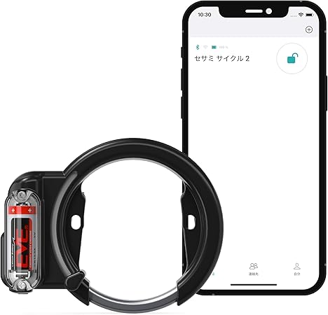 CANDY HOUSE キャンディハウス 鍵不要 スマホで解施錠 スマートロック スマートキー 自転車 SESAME CYCLE2 セサミサイクル2 ブラック ママチャリ2 鍵 電子錠 防水 IPX4 取付カンタン 防犯対策 後付け