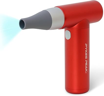 PYKES PEAK (パイクスピーク) 電動エアダスター ミニジェットファン 充電式 風量調整 4段階 小型 軽量 強力 コンパクト ハンディ ファン Mini Jet Fan PC キーボード 掃除 アウトドア【CANDY RED】