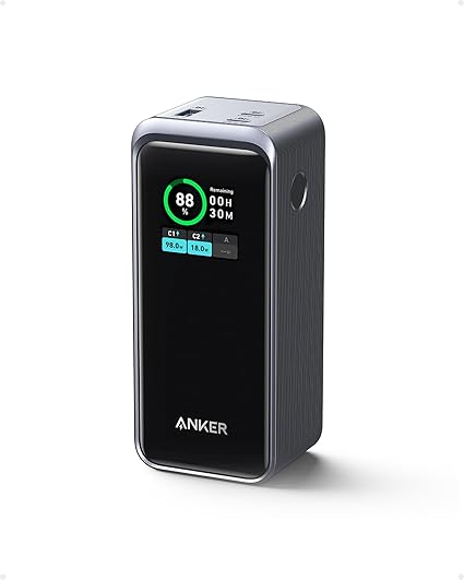Anker Prime Power Bank (20000mAh, 200W) (20000mAh 合計200W出力 モバイルバッテリー)【USB Power Delivery対応/PSE技術基準適合/USB-C入力対応】iPhone 16 / 15 MacBook Galaxy Android スマートフォン ノートPC 各種 その他機器対応 (ブラック)