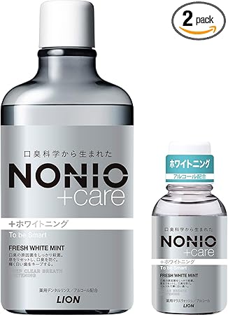 【Amazon.co.jp限定】 NONIO(ノニオ) プラス ホワイトニング [医薬部外品] デンタルリンス フレッシュホワイトミント 液体歯磨き 口臭原因菌を殺菌(アルコール配合) セット 600ml+ミニリンス80ml付き
