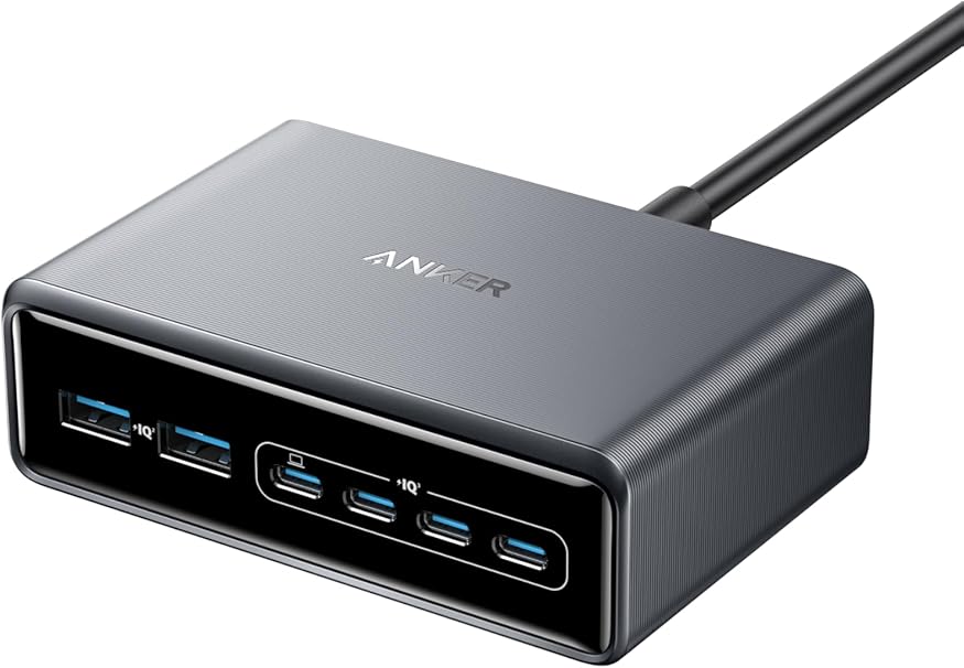 Anker Prime Charger (200W, 6 Ports, GaN) 【PSE技術基準適合/USB PD対応】MacBook USB PD対応Windows PC iPad iPhone Galaxy Android スマートフォン ノートPC 各種
