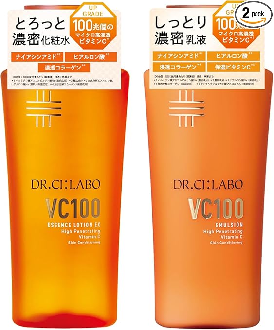 New 【Amazon.co.jp限定】VC 100 エッセンス ローション EX V 150mL エマルジョン EX 150mL セット［ ビタミンC 化粧水 乳液 ］ 高保湿 UV 乾燥 敏感 毛穴 プレゼント 人気ランキング メンズ スキンケア メンズコスメ ドクターシーラボ