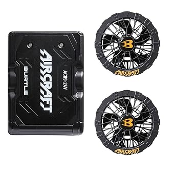 [BURTLE] [バートル] カラーファン+24Vバッテリーセット AC09+AC09-1 エアークラフト AIRCRAFT 京セラ製 2025年モデル バッテリーのカラー:78マットブラック/ファンのカラー:35ブラック