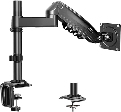 HUANUO (ファーノー) モニターアーム ディスプレイアーム ガス式 VESAアーム クランプ式&グロメット式 PC用 17～32インチ対応 耐荷重2～9kg 角度調節 ケーブル管理 HNSS8