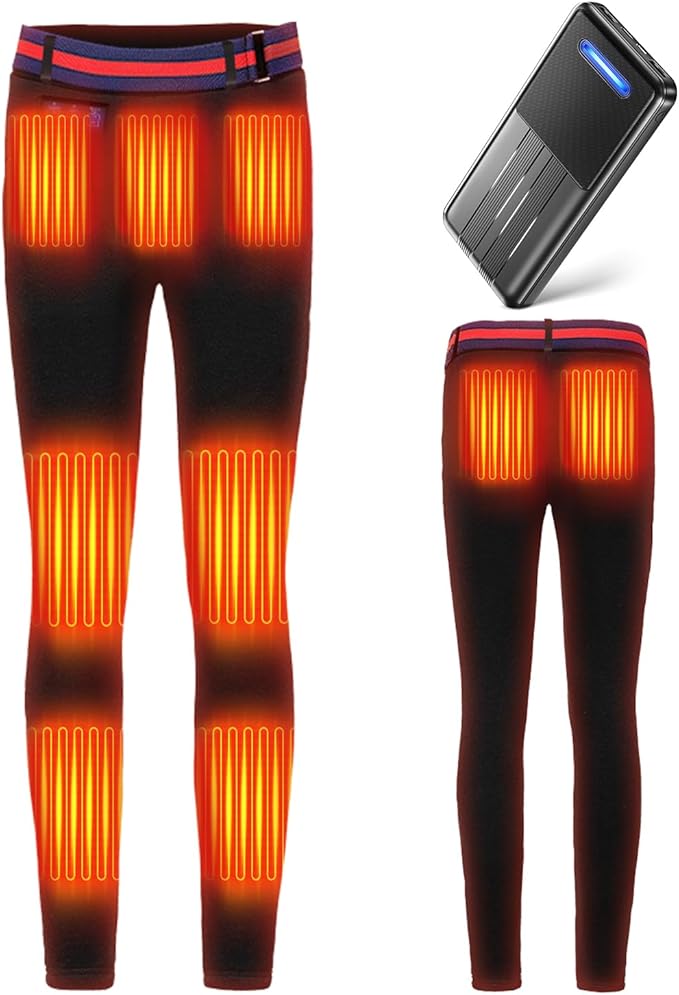 [yankoo] 電熱パンツ 加熱パンツ 【2025新登場 前後9箇所発熱 ＆ 22800mAhバッテリー付き】 ヒーターズボン 取り外し可能なベルト 日本製繊維ヒーター usbロングパンツ USB給電 急速発熱 3段温度調整 防寒ズボン 水洗可能