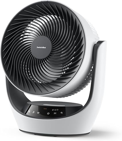 【節電対策】SwitchBot サーキュレーター 静音 首振り Alexa - コードレス スイッチボット 扇風機 ~30畳 DCモーター 省エネ 充電式バッテリー搭載 無段階風量調整 リモコン付き 梅雨対策