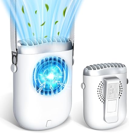 【2025夏革新 一台4役】 携帯扇風機 首掛け扇風機 強力 4WAY対応 (首掛け/腰掛け/卓上/手持ち) 腰掛け扇風機 大風量 ポータブル USB-C充電式 超軽量 静音設計 4800mAh長時間稼働 最大14時間使用可能 ハンディファン 小型 ミニファン 3段階風速 汗だく解消対応 通勤・通学・アウトドア作業に最適 男女兼用 持ち運び便利 夏の必需品 熱中症対策 (white)