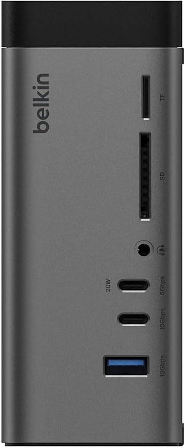 Belkin Connect 11-in-1 GaNドック(150W) 3画面4K拡張 USB PD最大96W出力 高速10Gbps データ転送 USB-C/HDMI映像出力 microSD/SDカードスロット 8K@30Hz / 4K@120Hz 電源内蔵 1Gbpsイーサネットポート オーディオジャック MacBook PC タブレット Dell スマホ他対応 INC020qcSGY