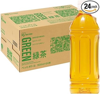 アイリスオーヤマ 緑茶 ラベルレス 500ml ×24本 お茶 静岡県産 茶葉 ケース ペットボトル 500ミリリットル ボトル 国内製造 おちゃ