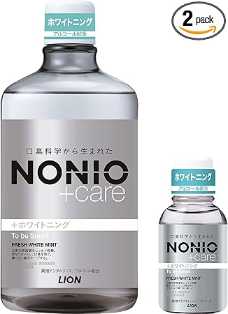 【Amazon.co.jp限定】NONIO(ノニオ)プラスホワイトニング デンタルリンス フレッシュホワイトミント [医薬部外品] 1000ml+ミニリンス80ml 液体歯磨き 口臭原因菌を殺菌