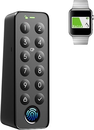 【新モデル】SwitchBot 指紋認証パッド 暗証番号 指紋認証 スマートロック - スイッチボット オートロック ドアロック 鍵 防犯 交通系ICカード FeliCa Suica PASMO Bluetooth ワイヤレス カードキー付き 盗難防止 工事不要 取付簡単