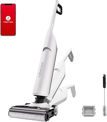 水拭き掃除機 roborock(ロボロック) Flexi 吸引＆水拭き2in1コードレススティック掃除機 乾湿両用 ローラーブラシ自動洗浄＆乾燥 180°フルフラット寝る構造 壁際1mm清掃 17000Paパワフル吸引力 自走式 長時間稼働 LEDパネル 日本語音声案内 汚れ自動検知 大容量清水＆汚水タンク アプリ連携