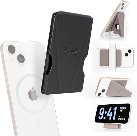 beak mag [ビーク・マグ] - ヤタガラス・ブラック：スマホ用グリップスタンド & アタッチ i iPhone 16,15,14,13,12 全シリーズ対応 3-in-1 背面マグネット 薄型軽量 折り紙 画面割れ防止 スマホリング スマホスタンド ミニマリスト 強磁力 グッドデザイン賞・DGPモバイルアワード W受賞（MagSafe対応）