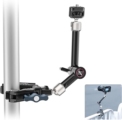 Ulanzi スーパークランプ マジックアームセット 360度回転ボールヘッド 両端1/4"ネジ付き 関節式アーム カメラマウント 一体型モニターアーム 撮影クランプ 1/4"および3/8"ネジ付き 最大荷重3kg DSLRカメラ/LEDライト/モニター/ケージ/マイク/スマホ/デスク/バイク適用 10インチ T018