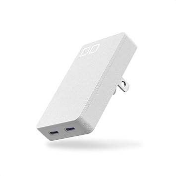 CIO NovaPort SLIM 45W 充電器 USB-C PD 薄型 2ポート 13mm GaN 高出力 小型 急速充電器 タイプc Type-C 同時充電 iPhone 13 / 14/ 15 / 16 Pro Max Android Galaxy Macbook/Air iPad ノートPC (ホワイト)