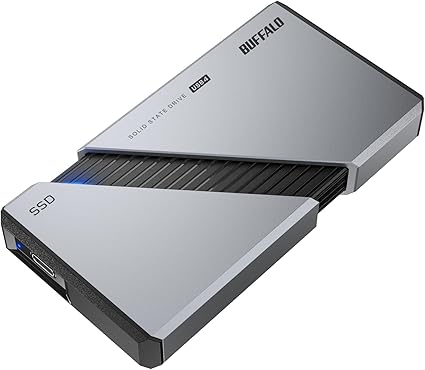 バッファロー ポータブル SSD 外付け 2TB USB4 Gen3x2 対応 Type-C 高速 最大読込速度 3,800MB/s exFAT SSD-PE2.0U4SA/N【Windows MacOS ChromeOS PS5 メーカー動作確認済み】
