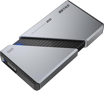 バッファロー ポータブル SSD 外付け 1TB USB4 Gen3x2 対応 Type-C 高速 最大読込速度 3,800MB/s exFAT SSD-PE1.0U4SA/N【Windows MacOS ChromeOS PS5 メーカー動作確認済み】