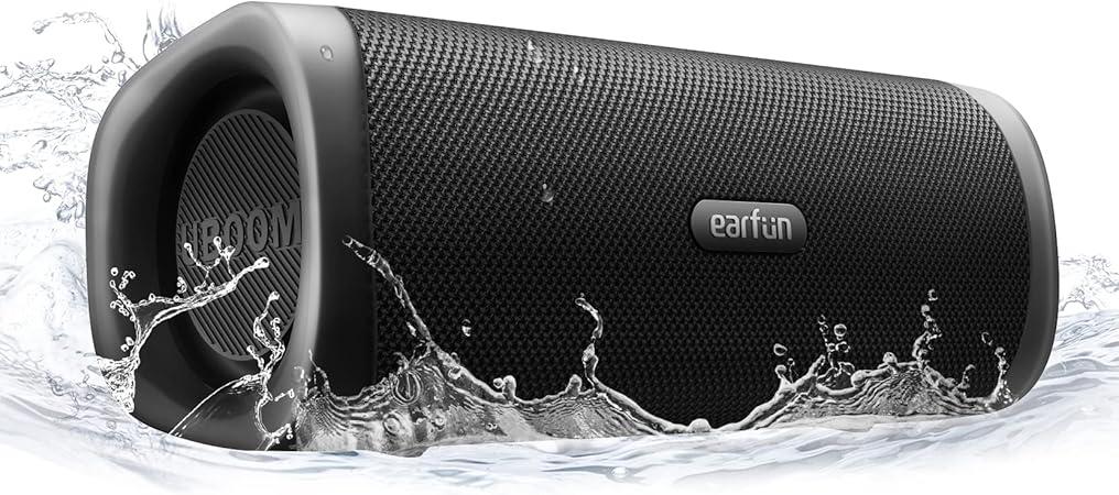 【VGP 2022 Summer 金賞】EarFun UBOOM L ワイヤレススピーカー 28W サウンド Bluetooth 5.0 重低音強化 16時間連続再生 IP67完全防水 【デュアルパッシブラジエーター/DSP処理/ステレオペアリング機能】インドア・アウトドアサウンドモード