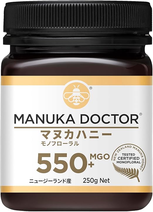 Manuka Doctor マヌカハニー mgo550+ 250g 国内正規品 ニュージーランド産 MANUKA HONEY100%