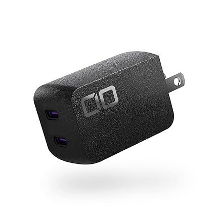 CIO NovaPort DUOⅡ 45W USB-C 2ポート PD 急速充電器 [世界最小級 NovaIntelligence NovaEngine搭載] ACアダプター Type-C iPhone 15 / 16 Android Galaxy Macbook iPad向け ノートPC (ブラック)