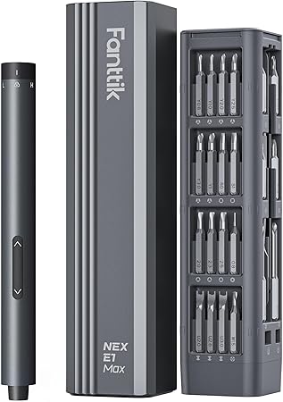 Fanttik E1 Max 電動精密ドライバー 50in1 精密ドライバーセット 3段階トルク 最大3N.m ペン型 ポップアップ専用ケース USB-C 充電式 5/32インチ 正逆転 LEDライト スマホ メガネ カメラ 時計 DIY 修理ツールセット