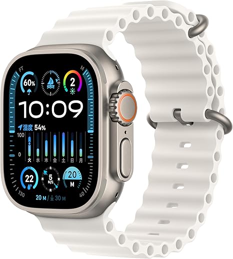 Apple Watch Ultra 2(GPS + Cellularモデル)- 49mmチタニウムケースとホワイトオーシャンバンド