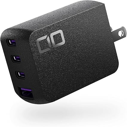 CIO NovaPort QUADⅡ 65W 急速充電器 PD 4ポート [世界最小級] USB-C×3 + USB-A×1 ACアダプター コンセント 軽量 iPhone 15 / 16 Android Galaxy Macbook iPad向け ノートPC (ブラック)