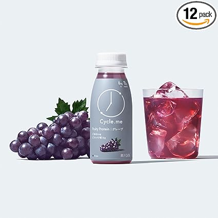 Cycle.me サイクルミー WPI フルーティプロテインドリンク タンパク質15g 235g × 12本パック 1日不足分の鉄分 ホエイ 女性人気 (235g×12本パック, グレープ)