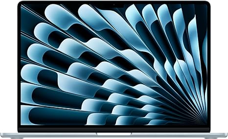 Apple 2025 MacBook Air M4 チップ搭載 15 インチノートブック: Apple Intelligence のために設計、15.3 インチ Liquid Retina ディスプレイ、16GBユニファイドメモリ、 256GB SSD ストレージ、12MP センターフレームカメラ、Touch ID - スカイブルー