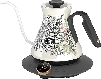 「2025年新型モデル熱感応変色ケトル」電気ケトル エペイオス(Epeios) ドリップ 0.6L 1040W コーヒーケトル 0.5℃単位調整/ストップウォッチ機能/保温機能/℃・℉切替/空焚き防止/PSE認証済み 細口 電気ポット コーヒーポット コンパクト お手入れ簡単 神秘の森をテーマにしたデザイン Fine&Flow LUX 600