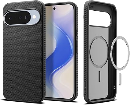 Spigen Pixel 10 / 10 Pro ケース Magsafe対応 マット仕上げ TPU 薄型 指紋防止 バンパー 耐衝撃 米軍MIL規格 リキッドエア・マグフィット ACS09695 (マット・ブラック)