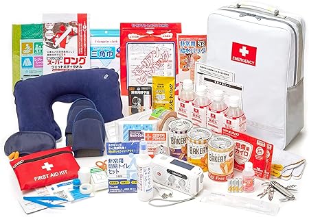 防災士監修 防災セット 防災グッズ 被災地での活用実績多数 (1人用) 地震対策30点 避難セット ホワイト 避難生活で必要な 災害グッズ をセットした非常持出袋 防炎 防水 日本製 防災防犯ダイレクト