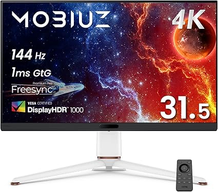ベンキュージャパン BenQ MOBIUZ EX321UX ゲーミングモニター(31.5インチ/4K UHD/ミニLED/量子ドット/144Hz/1ms/HDR 1000/PixSoulエンジン搭載/HDMI eARC 7.1ch対応/FreeSync Premium Pro/輝度自動調整(B.I.+ Gen2)搭載)